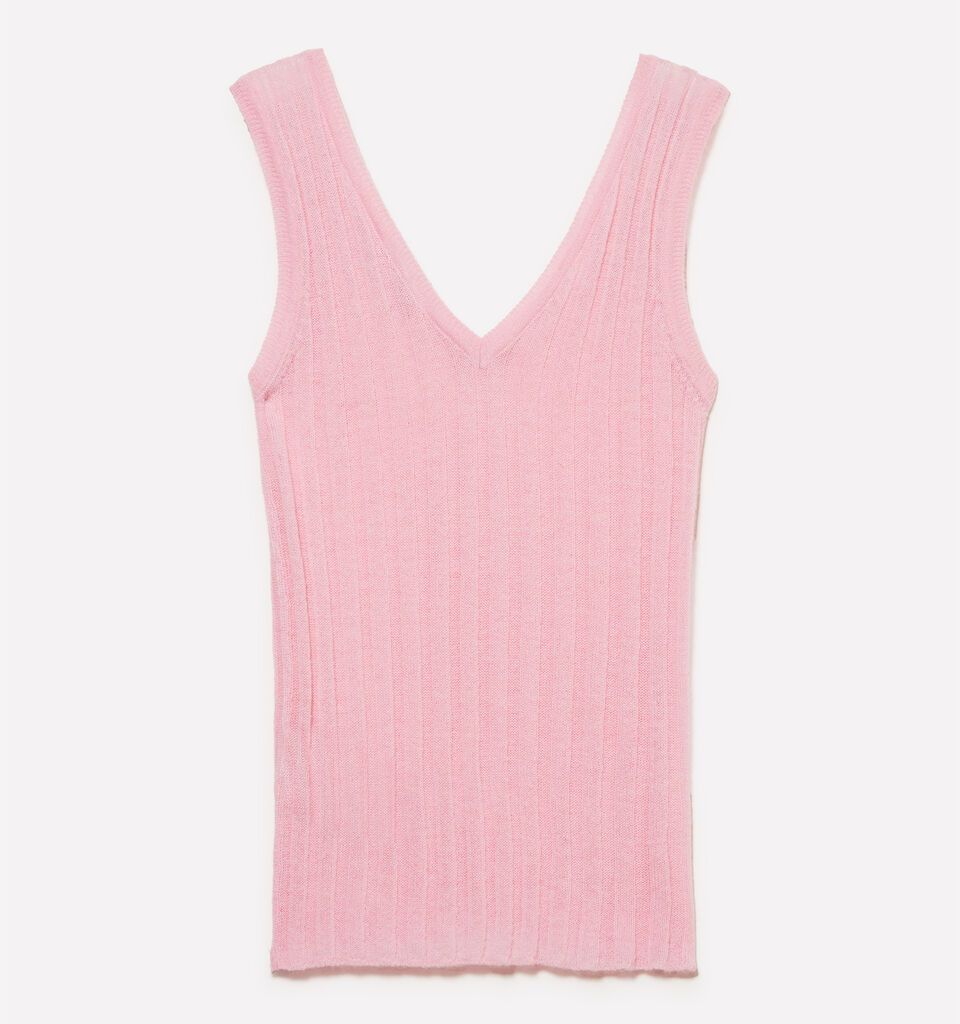 Pastellrosa gestricktes Tanktop - top für damen - Pink | Sisley image number 6